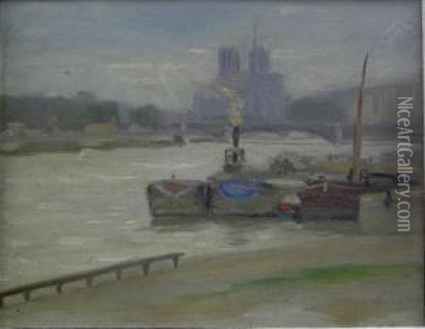 The Cathedral, Paris Oil Painting - Albert Jean Adolphe