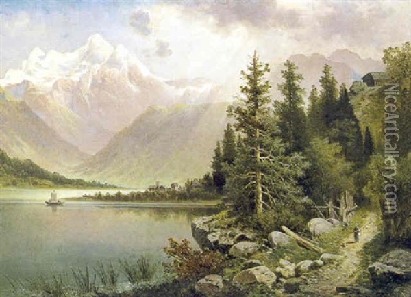 Am Zellersee Oil Painting - Anton Pick