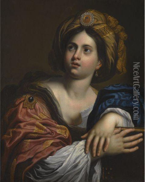 A Sibyl Oil Painting - Domenico Zampieri (Domenichino)