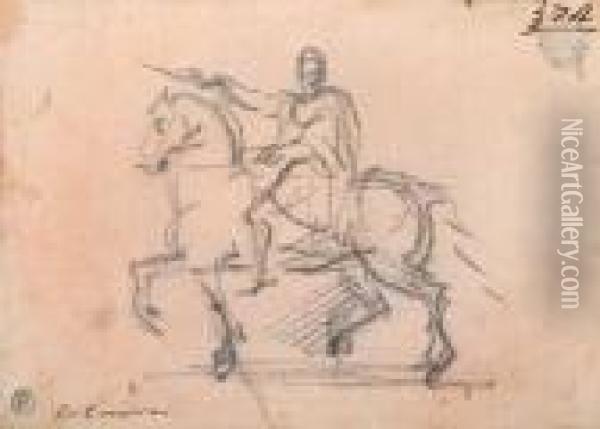Study Of A Horse And Rider Oil Painting - Antonio Canova