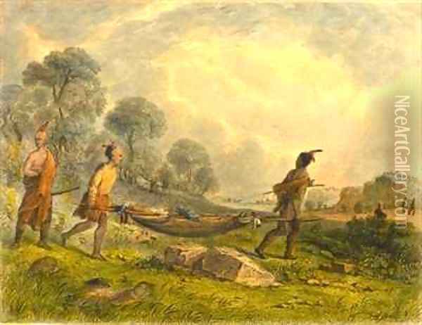 Transporting the Wounded Oil Painting - Eastman, Captain Seth