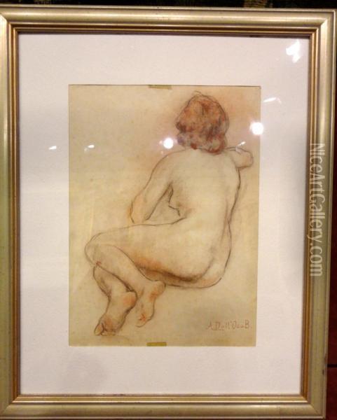 Nudo Femminile Oil Painting - Angelo Dall'Oca Bianca