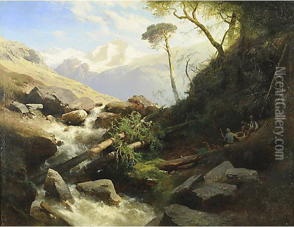 Grande Paesaggio Austriaco Oil Painting - Leopold Heinrich Voscher