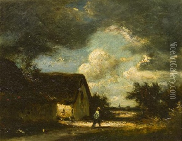 The Passing Storm Oil Painting - Jules Dupre