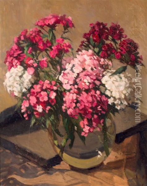 Bloemen In Vaas Oil Painting - Johannes Evert Hendrik Akkeringa