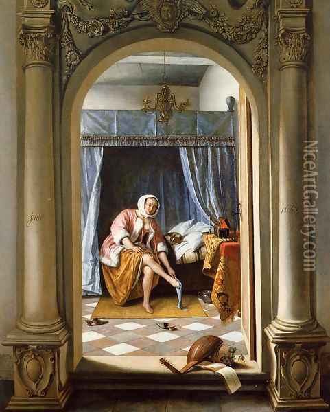 Woman at Her Toilet Oil Painting - Jan Steen