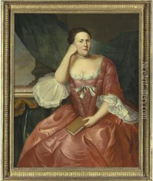A Portrait Of Lucy Allen, Mrs. Thomas Marshall Oil Painting - John Singleton Copley