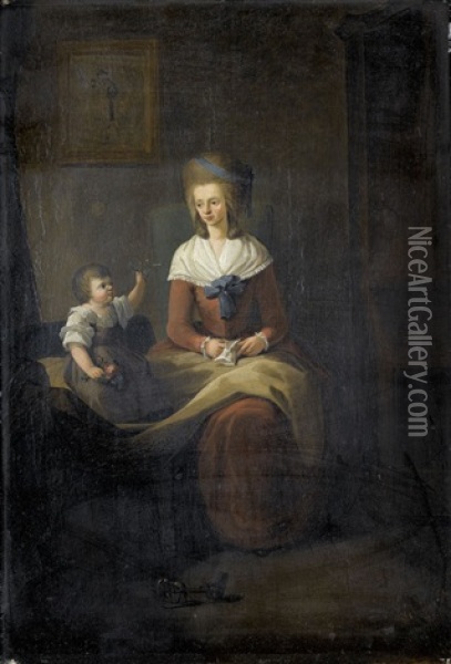 Bildnis Der Familie Heigelin (?) (pair) Oil Painting - Philipp Friedrich Von Hetsch