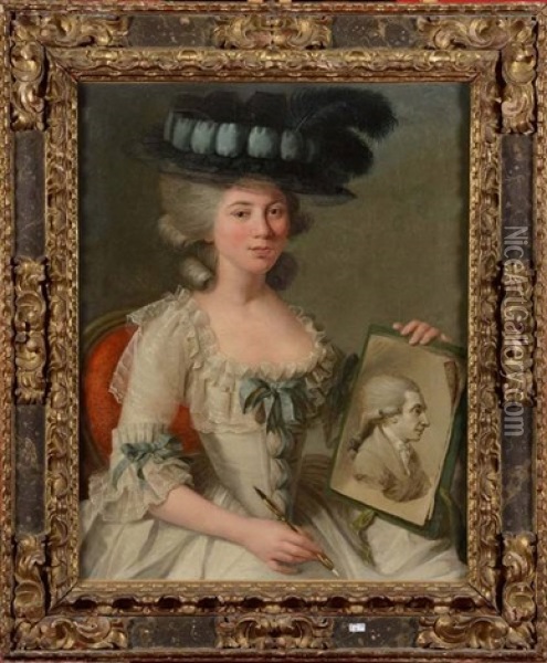 Portrait D'une Femme Peintre Oil Painting - D. Francisco Bayeu y Subias