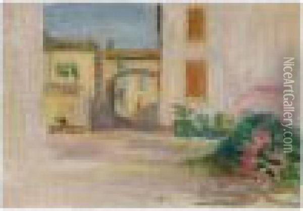 Cour De Ferme Dans Le Midi Oil Painting - Pierre Auguste Renoir