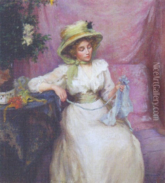 Decorating A New Bonnet Oil Painting - William Lee