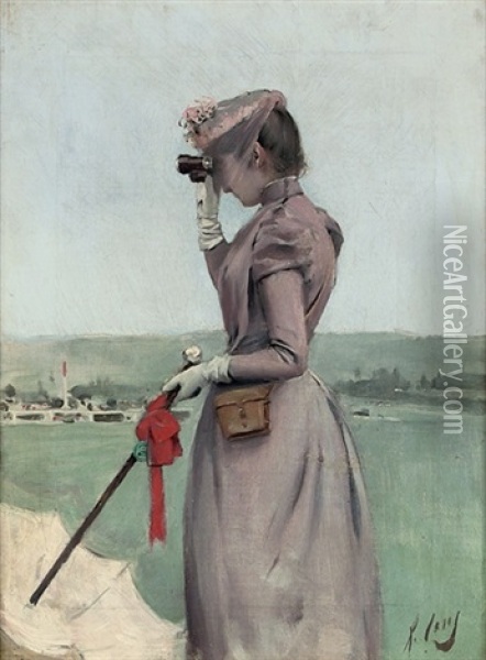 At The Races Oil Painting - Ramon Casas