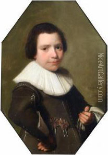 Half-length Portrait Of A Young Boy Oil Painting - Johannes Cornelisz. Verspronck