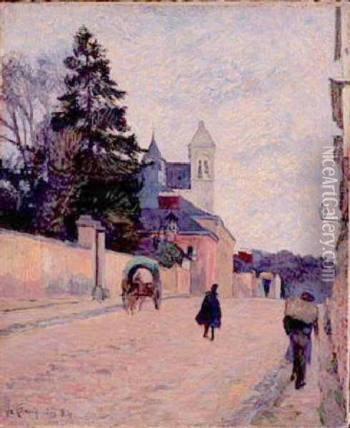 Rue A Rouen Oil Painting - Paul Gauguin