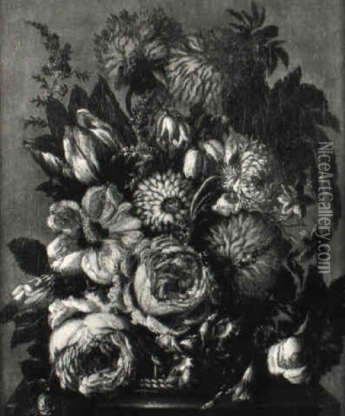 Bouquet De Fleurs Oil Painting - Jean George Christian Coclers