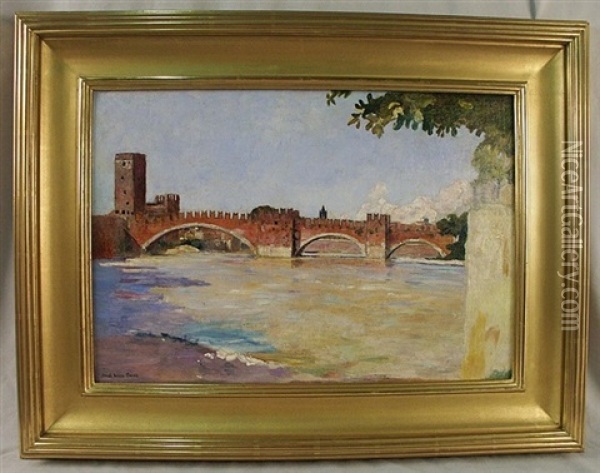 Ponte Di Castel Vecchio, Verona, Italy Oil Painting - Joseph Lindon Smith