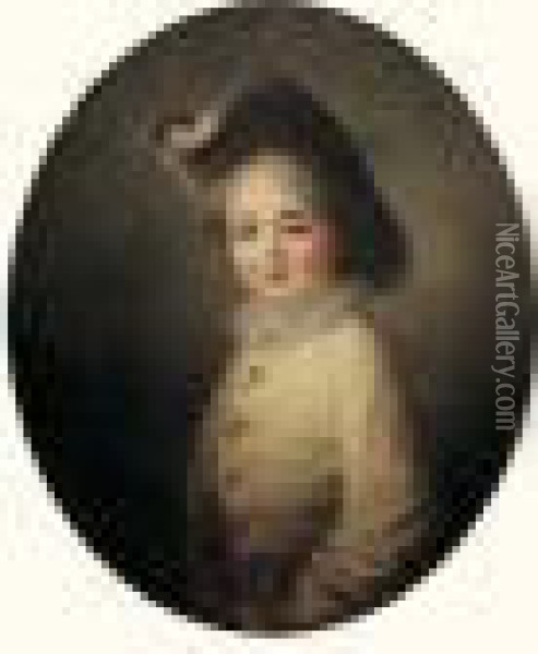 Portrait Du Jeune Herault De Sechelles En Habit De Pierrot Oil Painting - Francois-Hubert Drouais