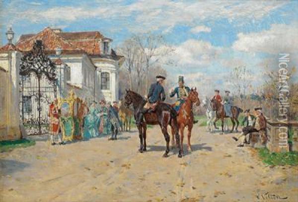 Dinanzi Al Castello Oil Painting - Wilhelm Velten
