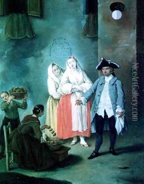 The Seller of Fritters Oil Painting - Pietro Longhi