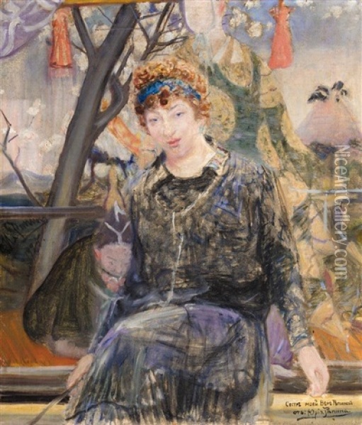 Portrait Of Vera Repina Oil Painting - Ilya Repin
