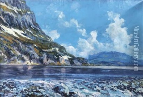 Lac De Montagne Oil Painting - Charles Alexandre Bertier