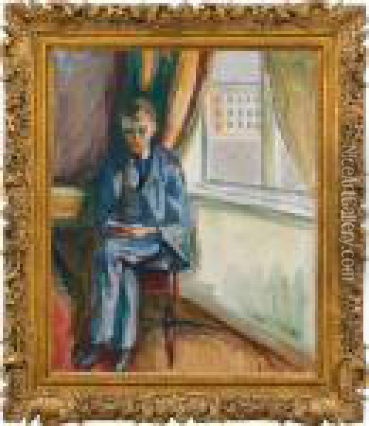 Andreas Is Reading Oil Painting - Edvard Munch