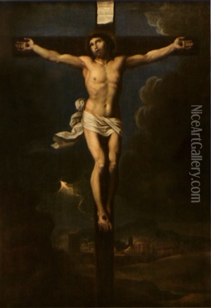 Le Christ En Croix Oil Painting - Nicolas Mignard