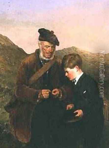A Willing Pupil 1878 Oil Painting - Erskine Nicol