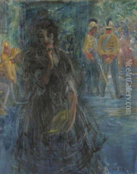 Jeune Femme A La Mantille Oil Painting - Henri Achille Zo