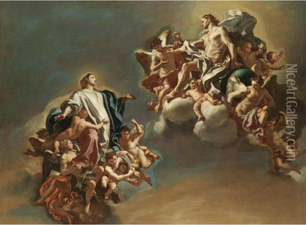 The Ascension Of The Virgin Oil Painting - Francesco Solimena