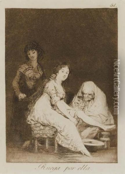 She Prays For Her Oil Painting - Francisco De Goya y Lucientes