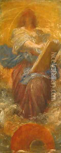 A Recording Angel Oil Painting - George Frederick Watts