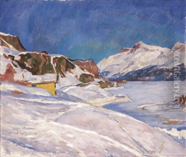 Winterlandschaft Bei Capolago (winter Lanscape Near Capolago) Oil Painting - Giovanni Giacometti