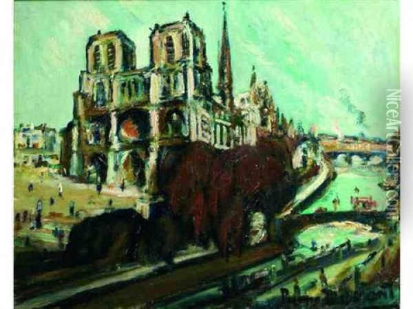 Notre-dame De Paris Oil Painting - Pierre Dumont