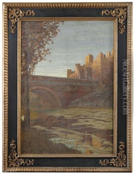 Die Mauern Von Cittadella Oil Painting - Gerolamo Cairati
