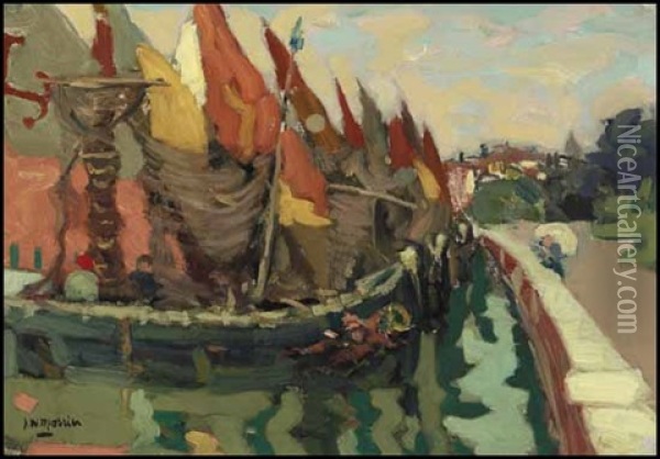 Boats By A Promenade Oil Painting - James Wilson Morrice
