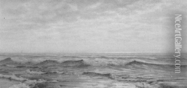 Ocean Sunset Oil Painting - Alexander Harrison