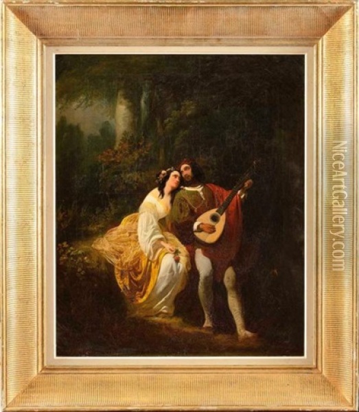 Romance Musicale En Sous-bois Oil Painting - Ferdinand Wachsmuth