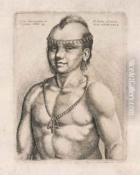 An American from Virginia Oil Painting - Wenceslaus Hollar