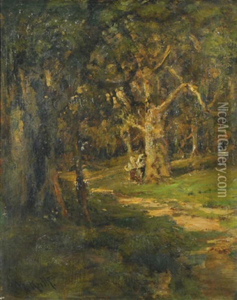 Children In The Woods Oil Painting - William Keith