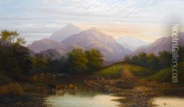 Evening Moel Siabod Oil Painting - Eugene Leslie Smythe