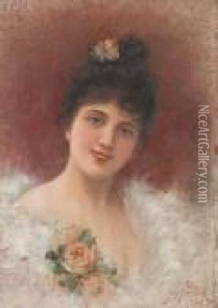 Portrait Of A Lady Oil Painting - Eisman Semenowsky