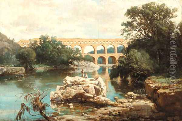 Pont du Garet Oil Painting - French School