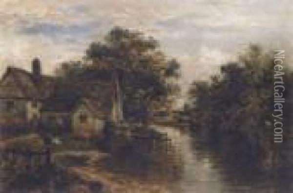 Willy Lott's House Oil Painting - Benjamin Williams Leader
