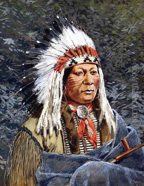 Sioux Chief Oil Painting - Henry Farny