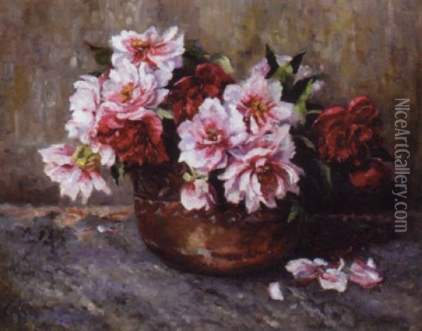 Peonies In A Vase Oil Painting - Elisabeth Jordis Grafin von Attems