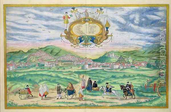 Map of Granada from Civitates Orbis Terrarum Oil Painting - Joris Hoefnagel