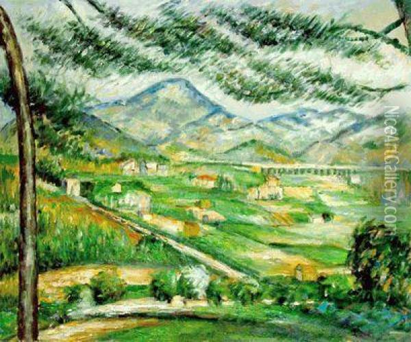 La Montagne Sainte-victoire (grand Pine) Oil Painting - Paul Cezanne
