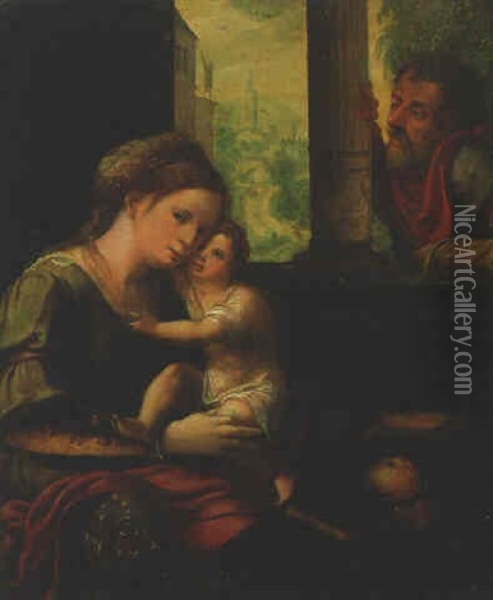 The Holy Family Oil Painting - Pieter Aertsen