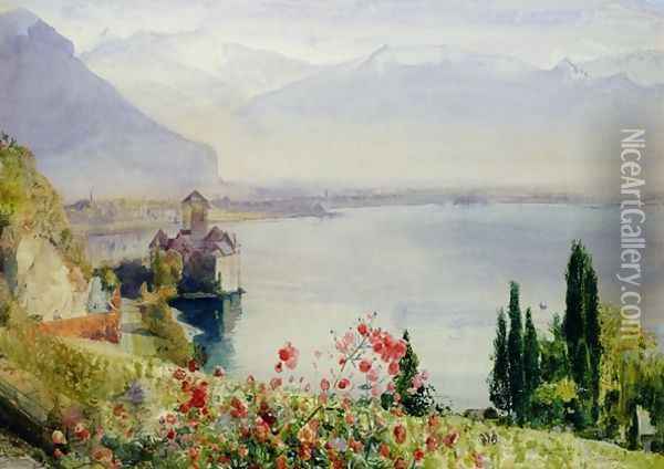 The Castle at Chillon Oil Painting - John William Inchbold